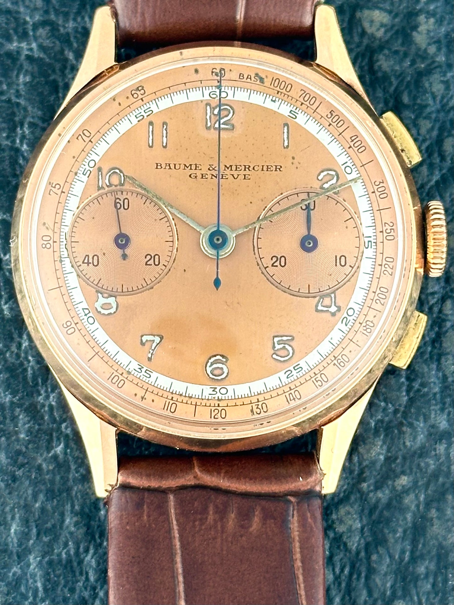Baume Mercier Chronograph 14k Rose Gold vintage