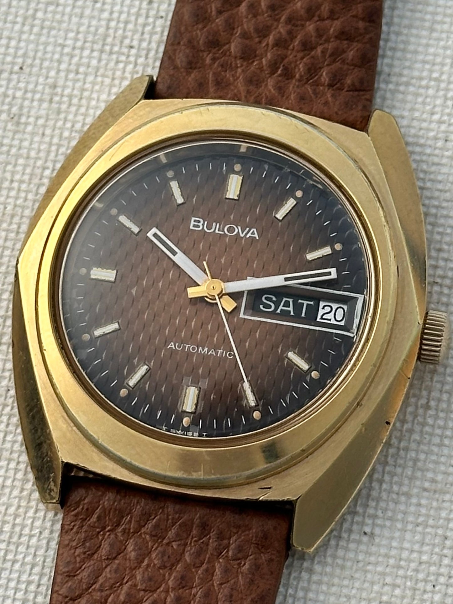 Bulova Carbon Fiber Crosshatch Dial Vintage