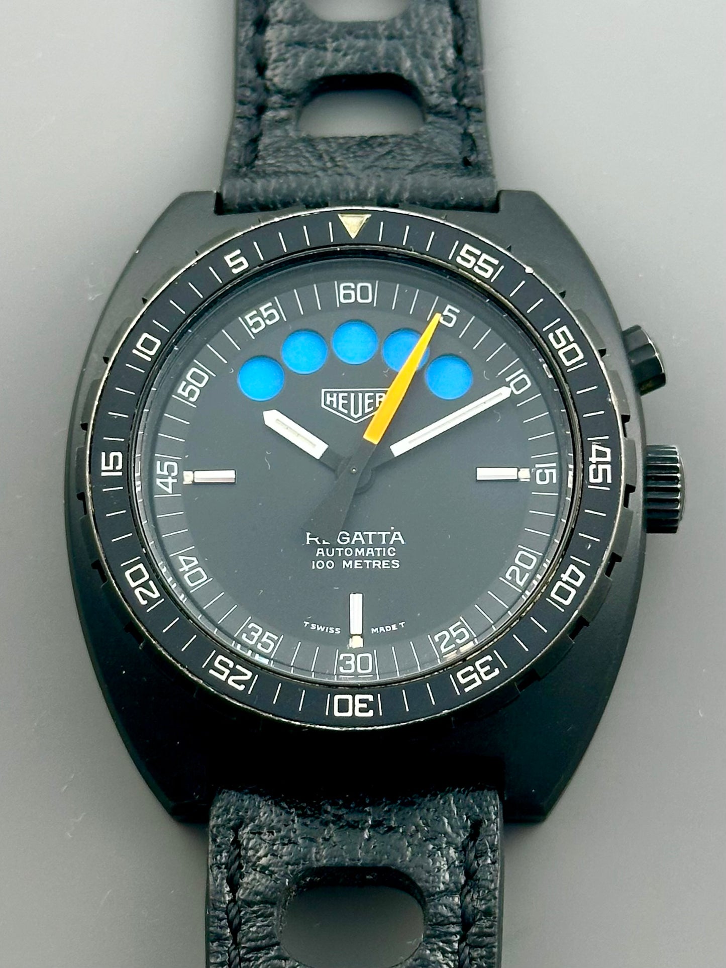 Heuer Regatta Black PVD Vintage