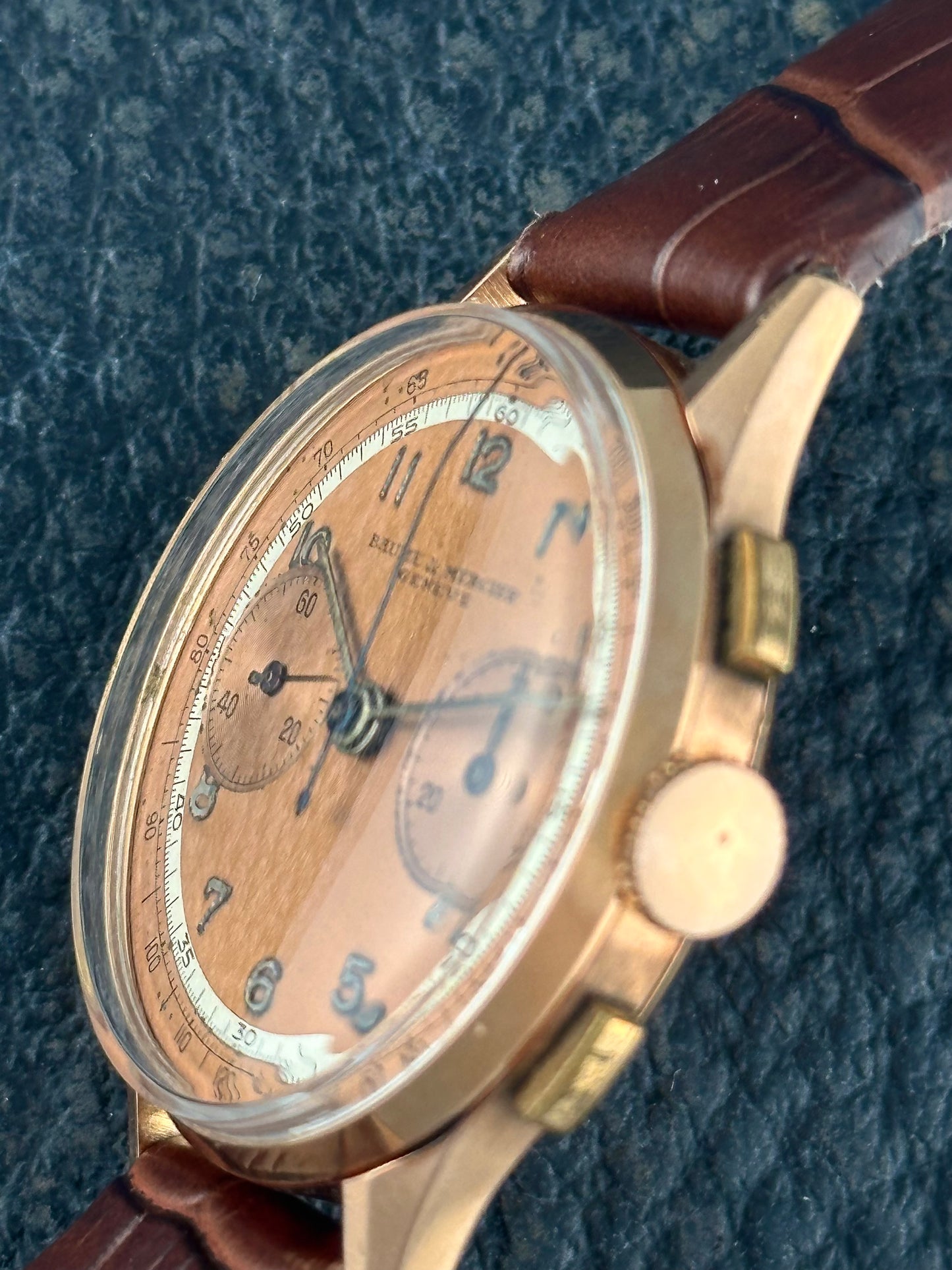 Baume Mercier Chronograph 14k Rose Gold vintage