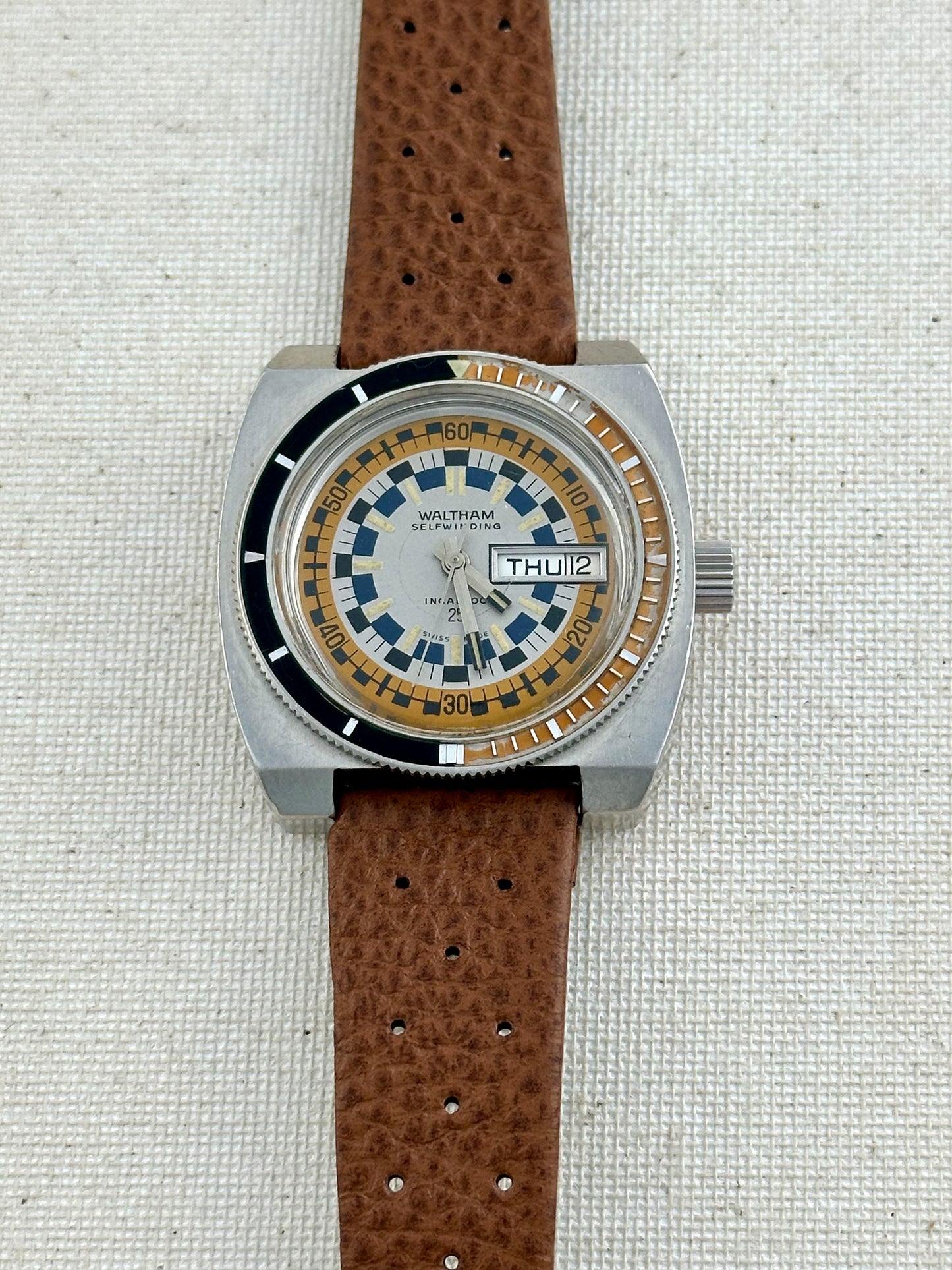 Waltham Rally Diver Day Date Vintage