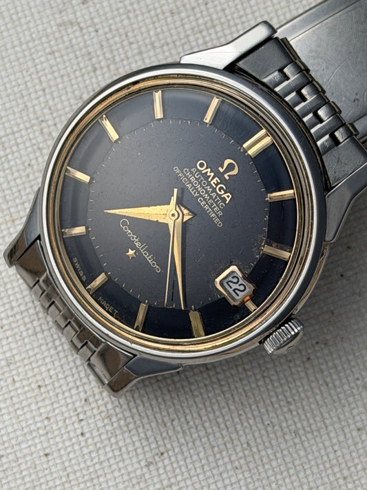 Omega Constellation Black Pie Pan - Dog Leg Lugs Vintage