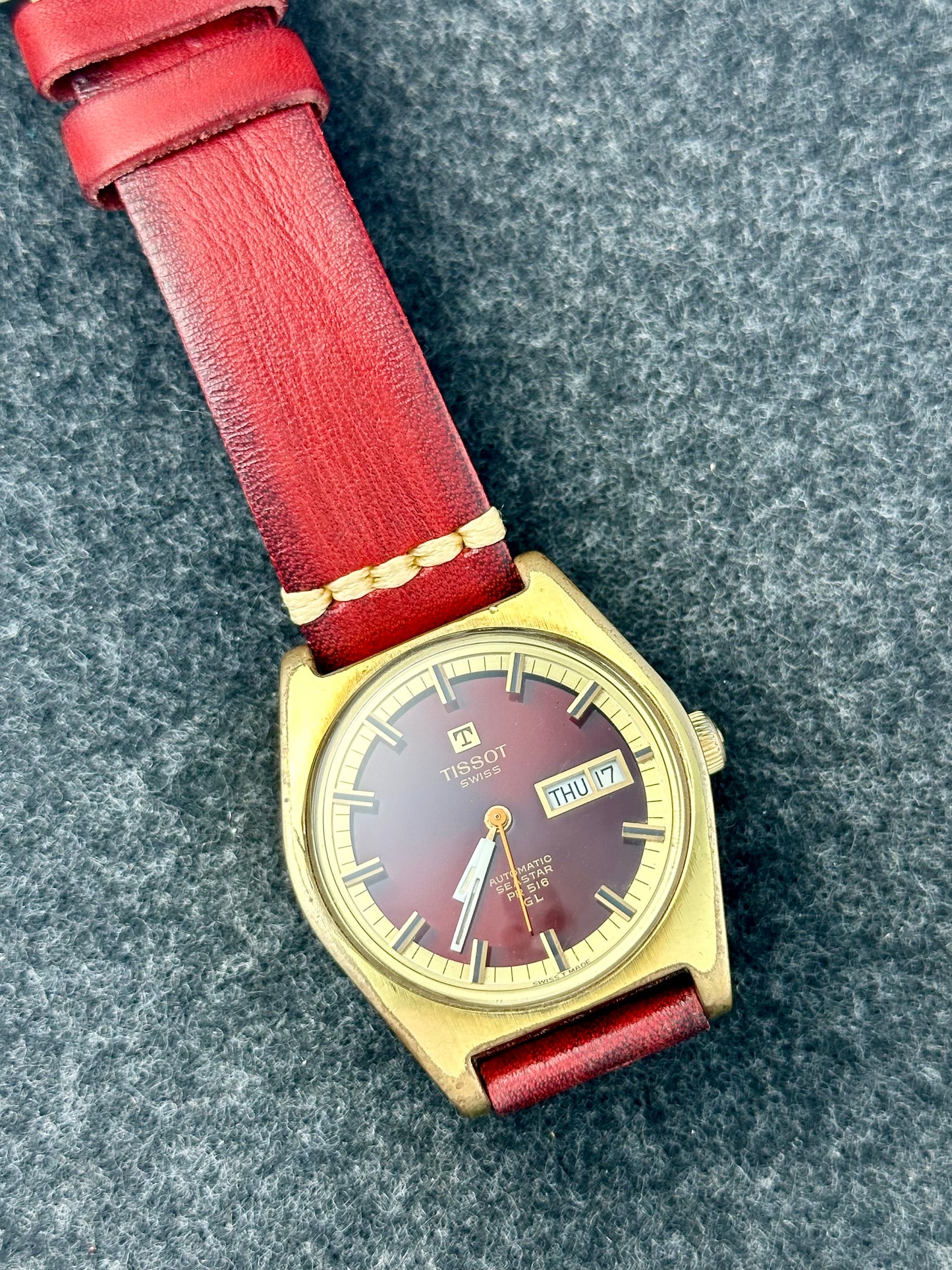 Tissot Seastar Red Dial Vintage
