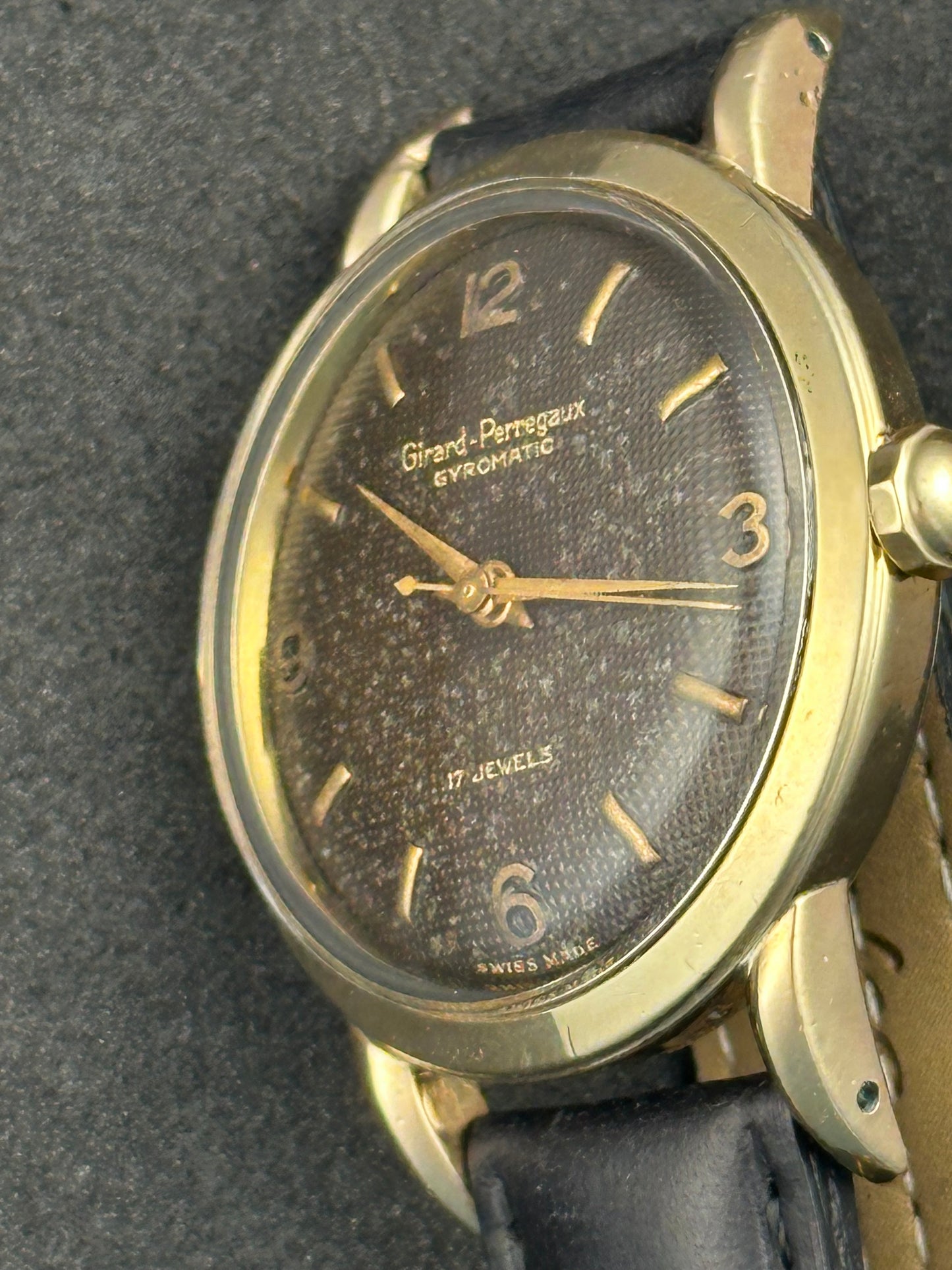 Girard Perregaux Gyromatic Brown Waffle Dial Vintage