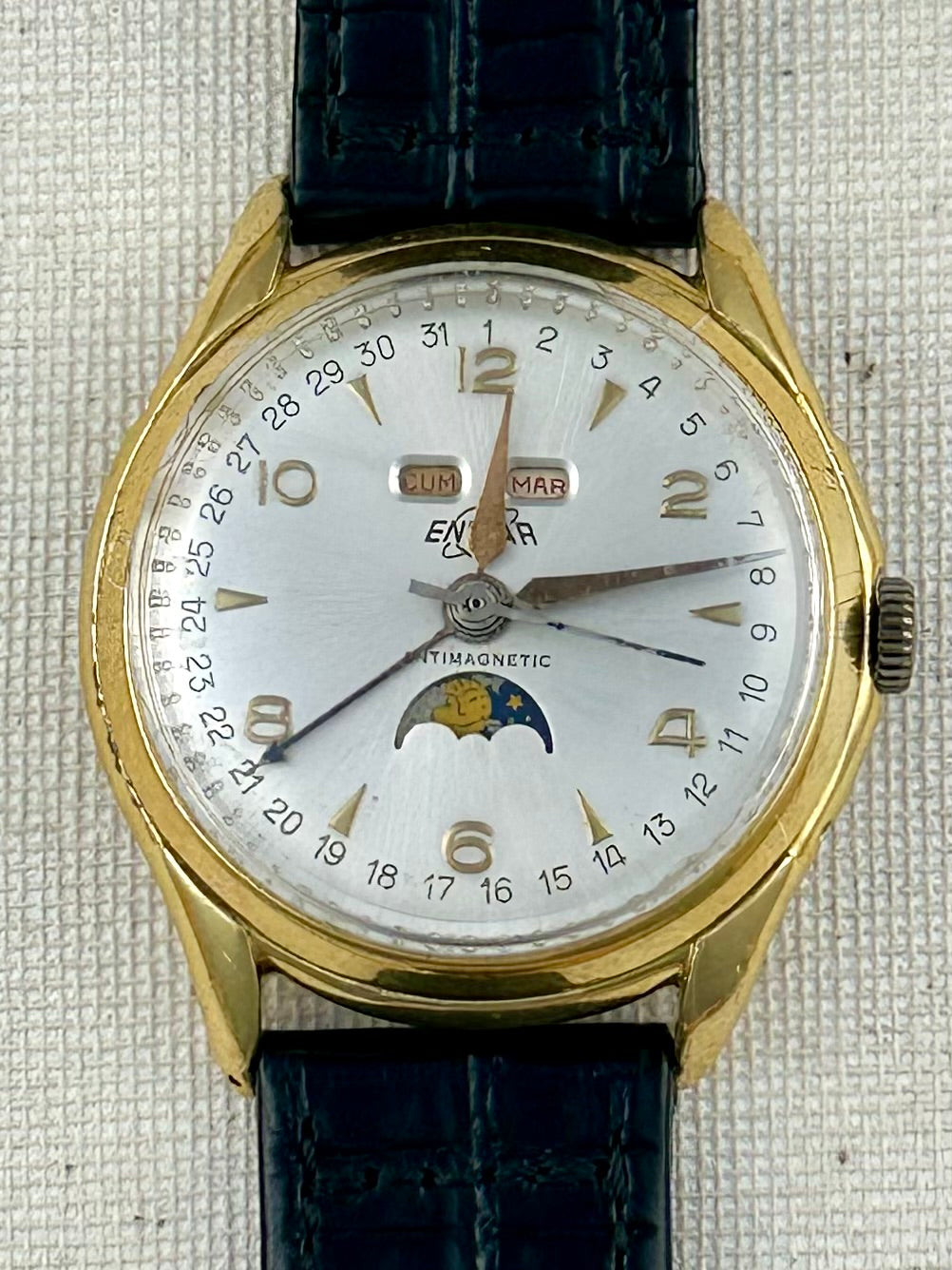 Enicar Triple Date Moonphase Vintage