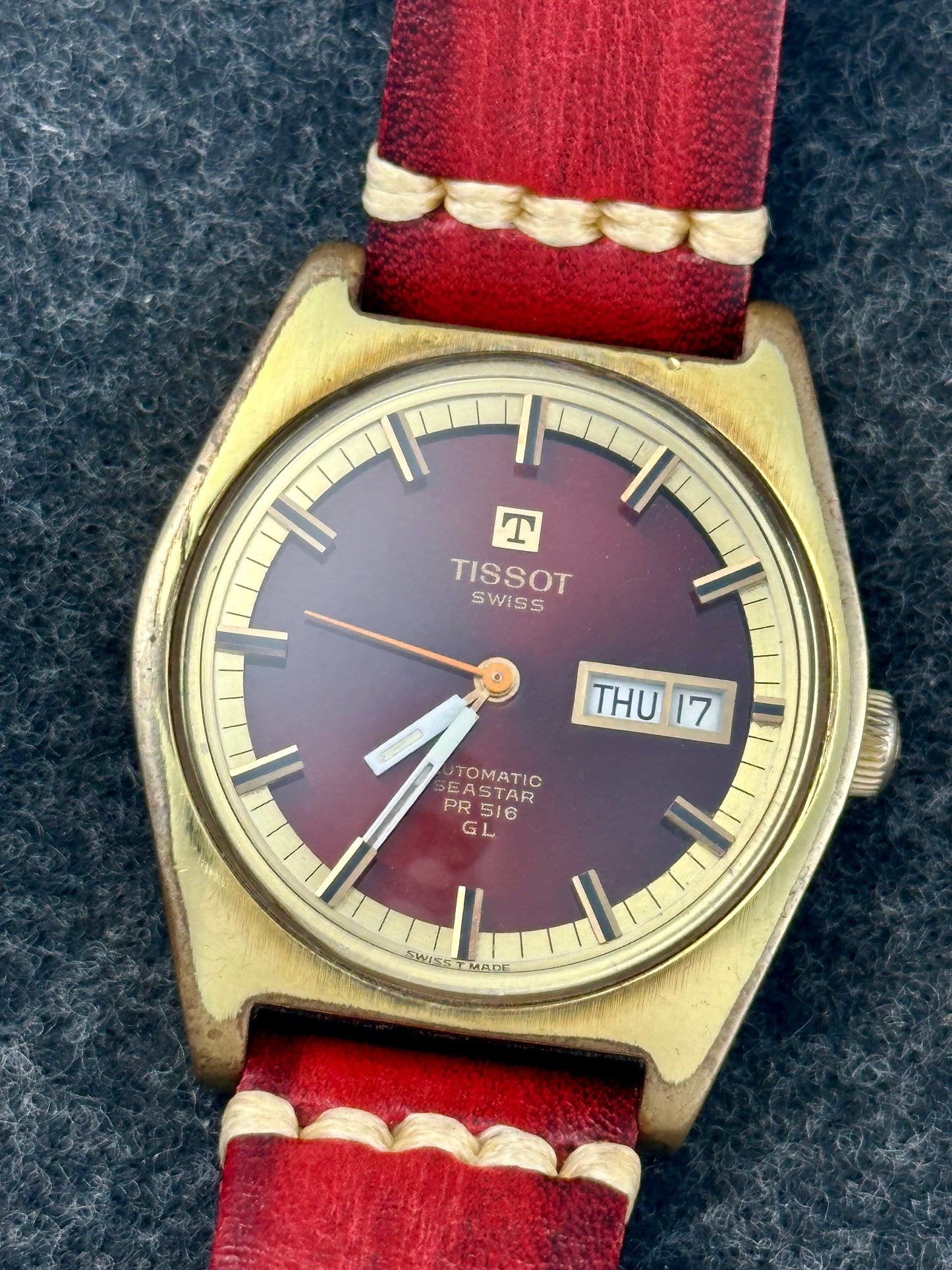 Tissot Seastar Red Dial Vintage