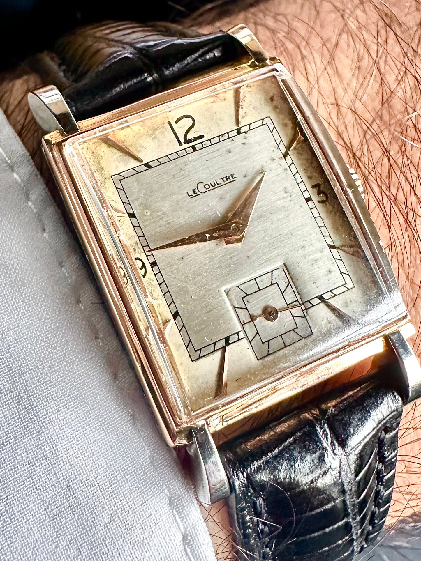 LeCoultre Rose Gold Cap Dress Tank Vintage
