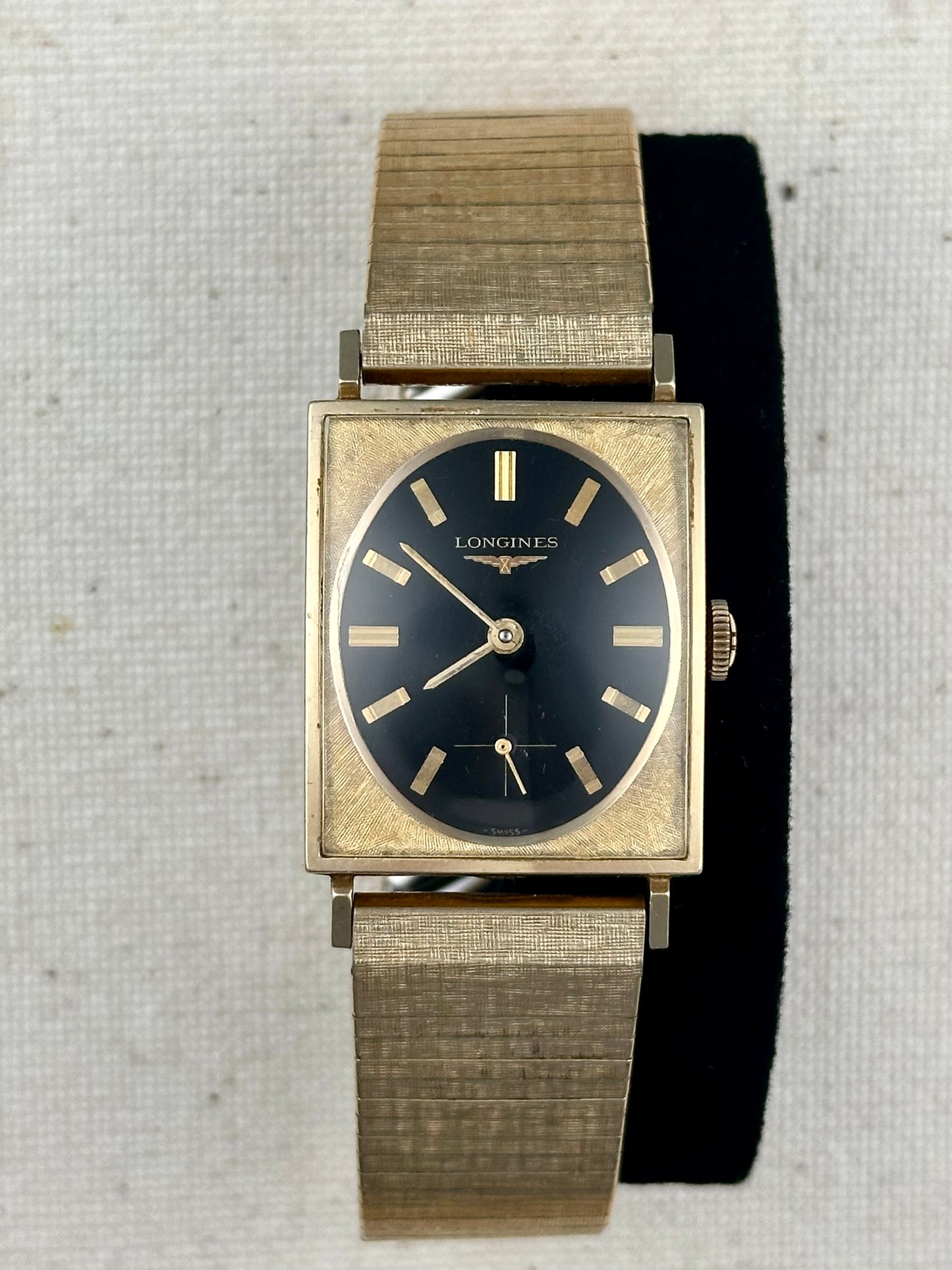 Longines Black and Gold Tank Vintage