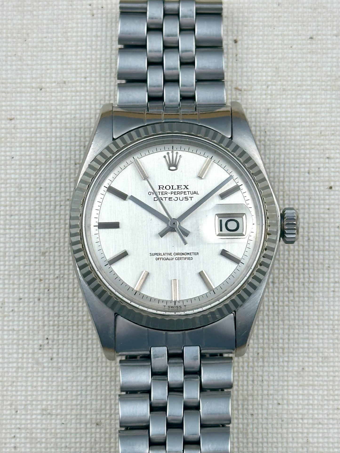 Rolex Datejust Silver Linen Dial c.1964 Vintage