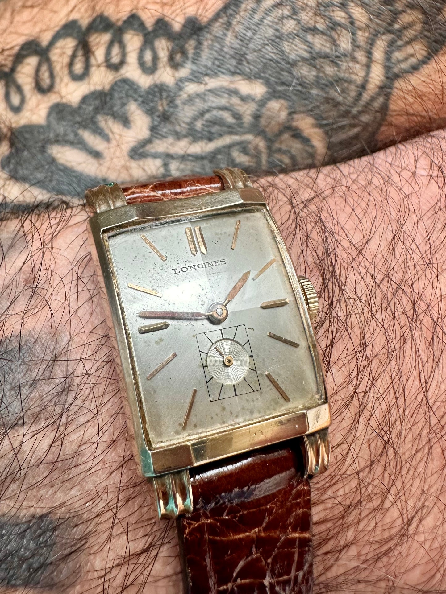 Longines Scroll Lugs Tank Vintage