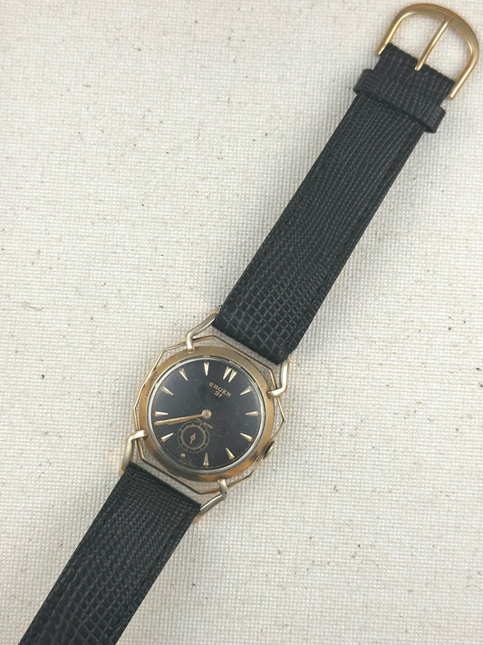 Gruen Precision 21 Spider Black Dial Vintage