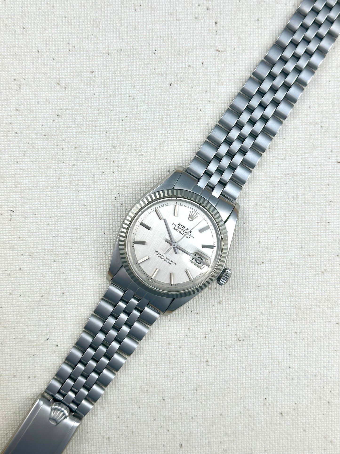 Rolex Datejust Silver Linen Dial c.1964 Vintage