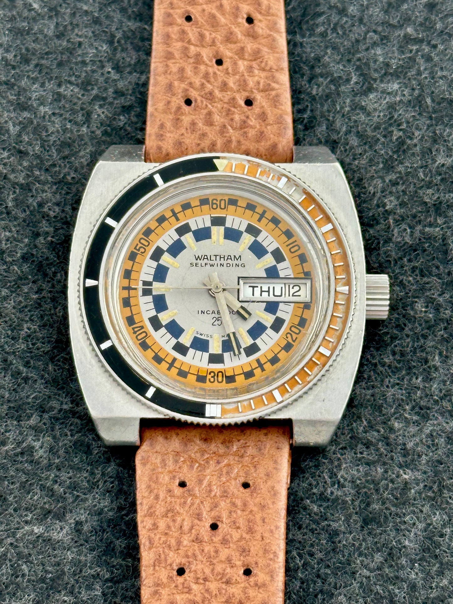 Waltham Rally Diver Day Date Vintage