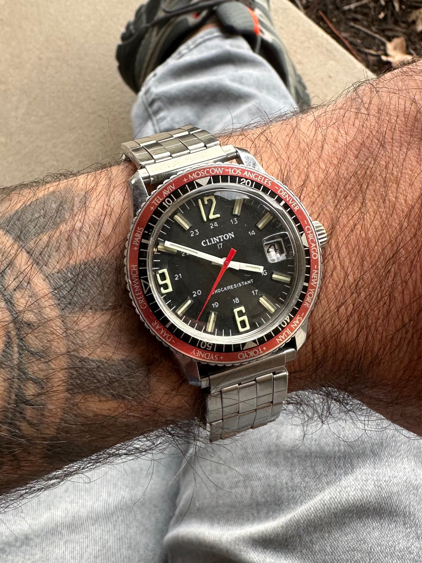 Clinton World Time Dive Vintage