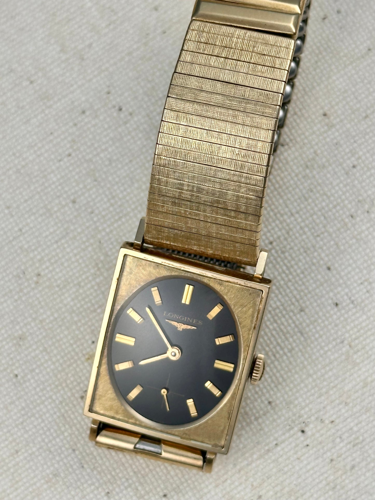 Longines Black and Gold Tank Vintage