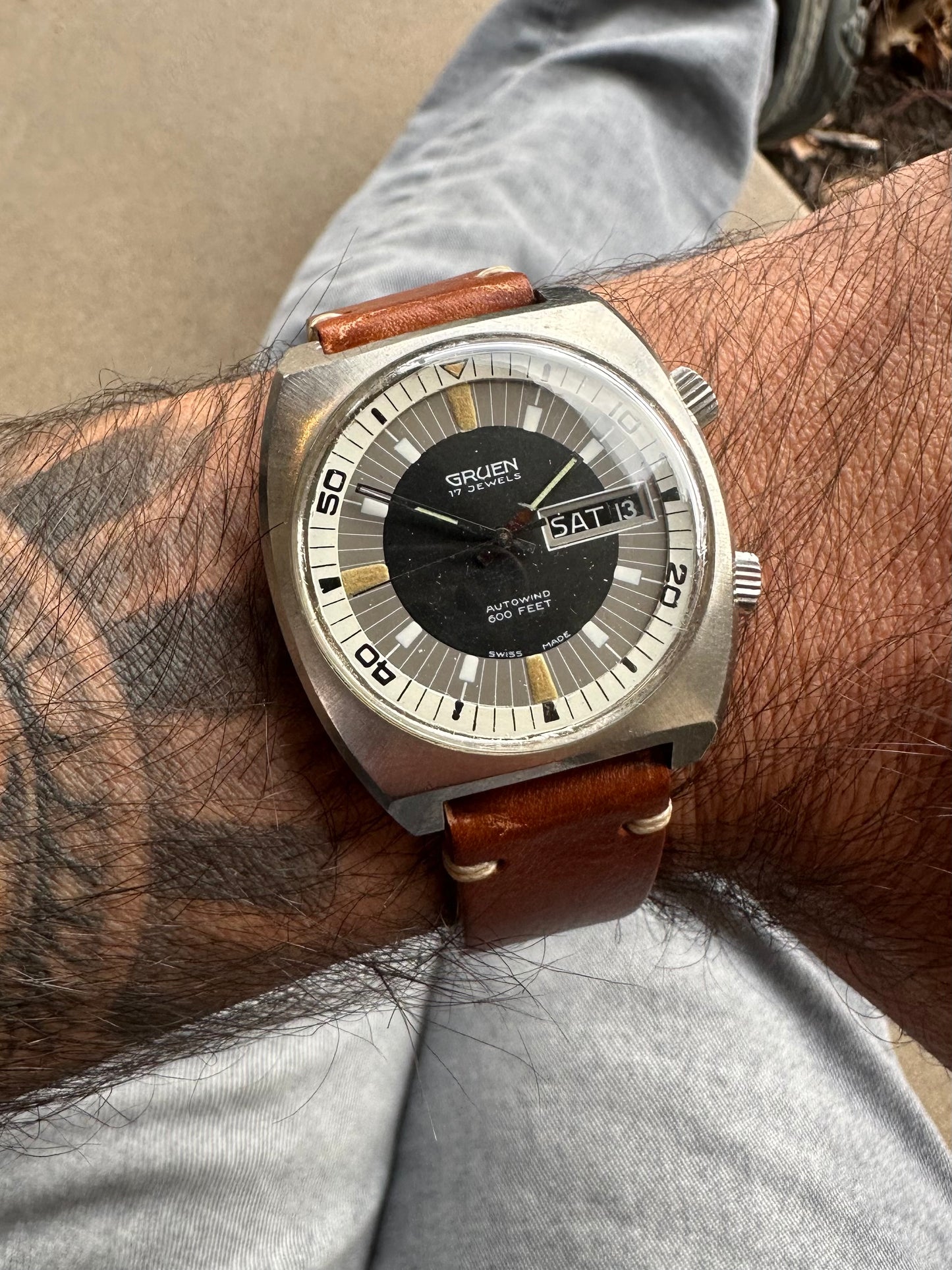 Gruen Super Compressor Day Date Vintage