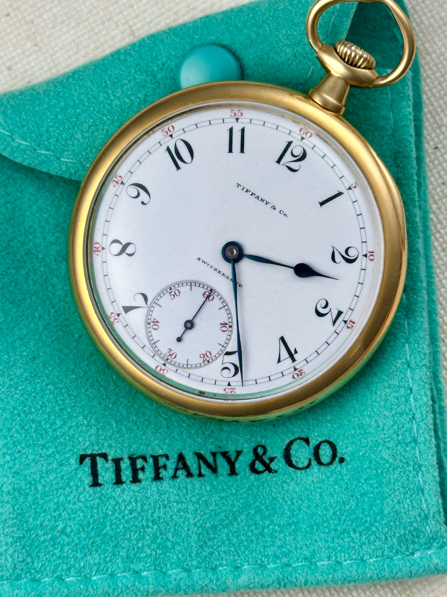 Patek Phillippe for Tiffany 18k Gold Pocket Watch Vintage