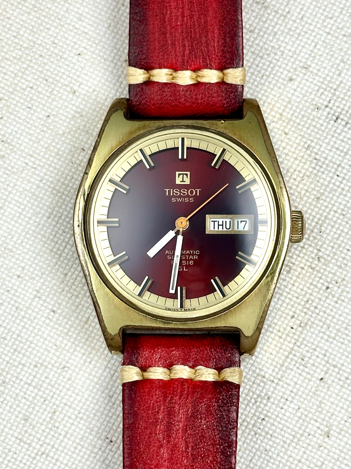 Tissot Seastar Red Dial Vintage