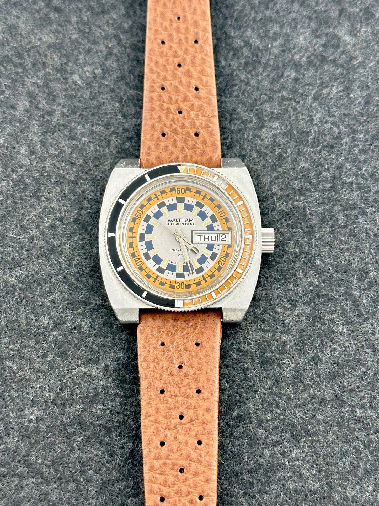 Waltham Rally Diver Day Date Vintage