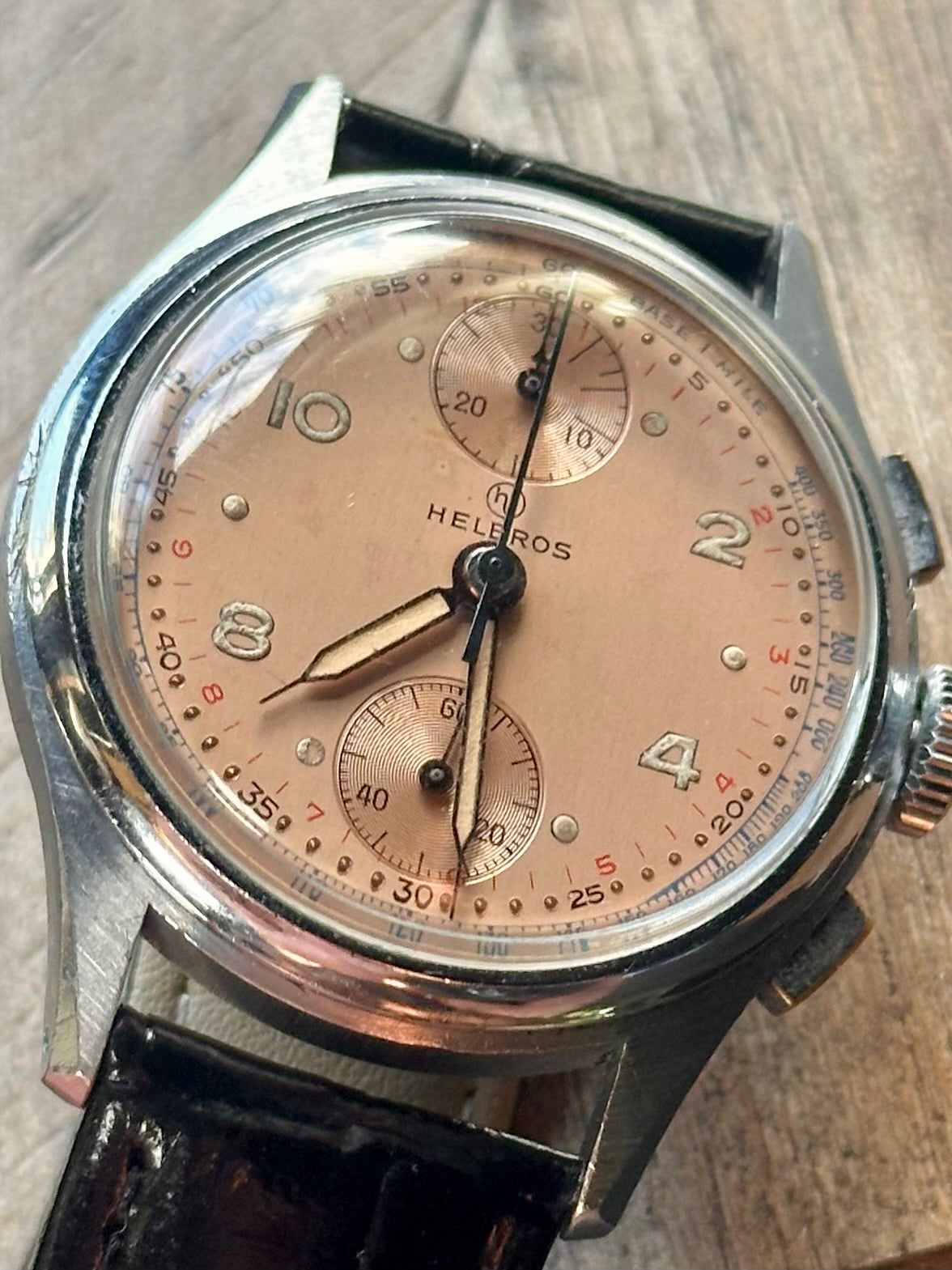 Helbros Copper Dial "up down" Chronograph Vintage