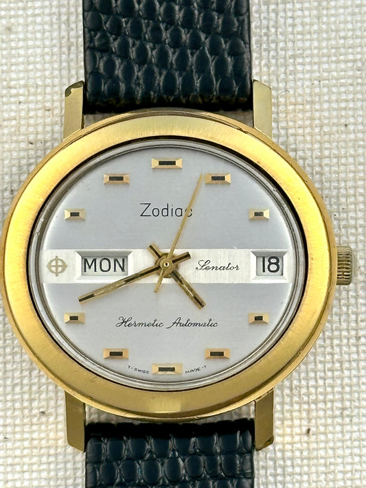 Zodiac Senator Hermetic Oval Day Date Vintage