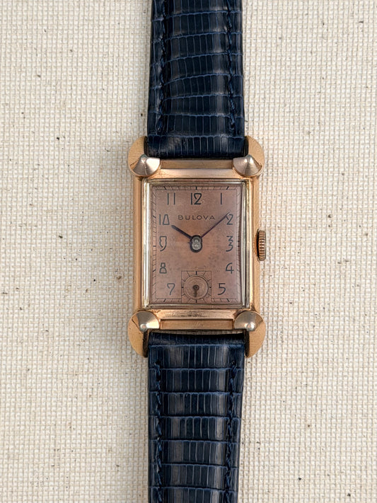 Bulova 14k Pink Gold Filled Tank Vintage