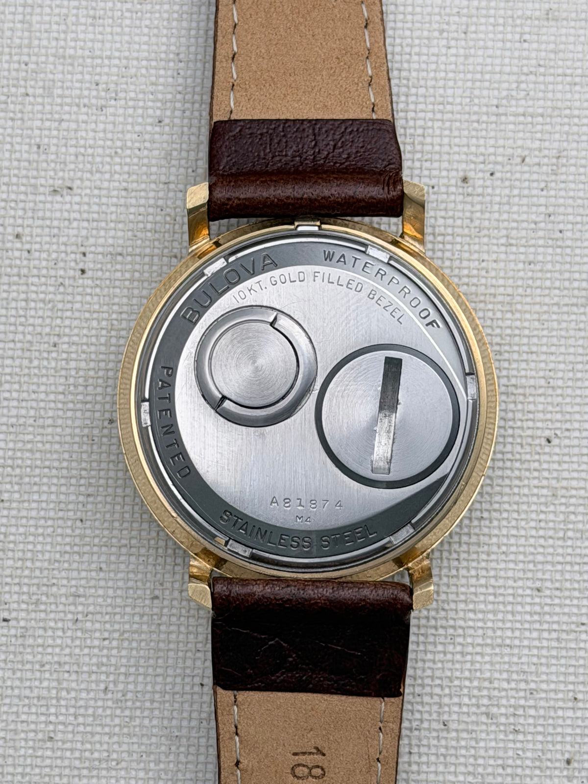 Accutron Spaceview Gold Filled Brown Strap Vintage