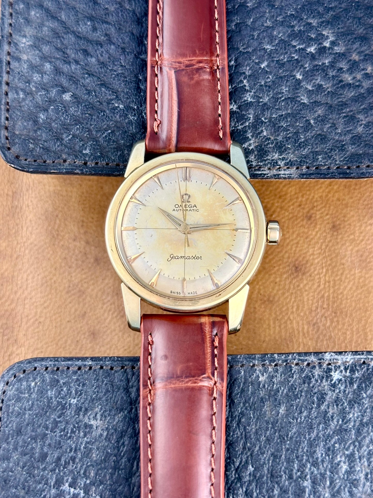 Omega Seamaster 14k Sector Dial Vintage