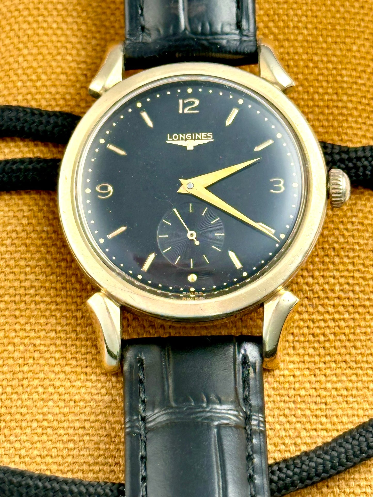 Longines Calatrava Small Seconds Black Dial w/Box Vintage