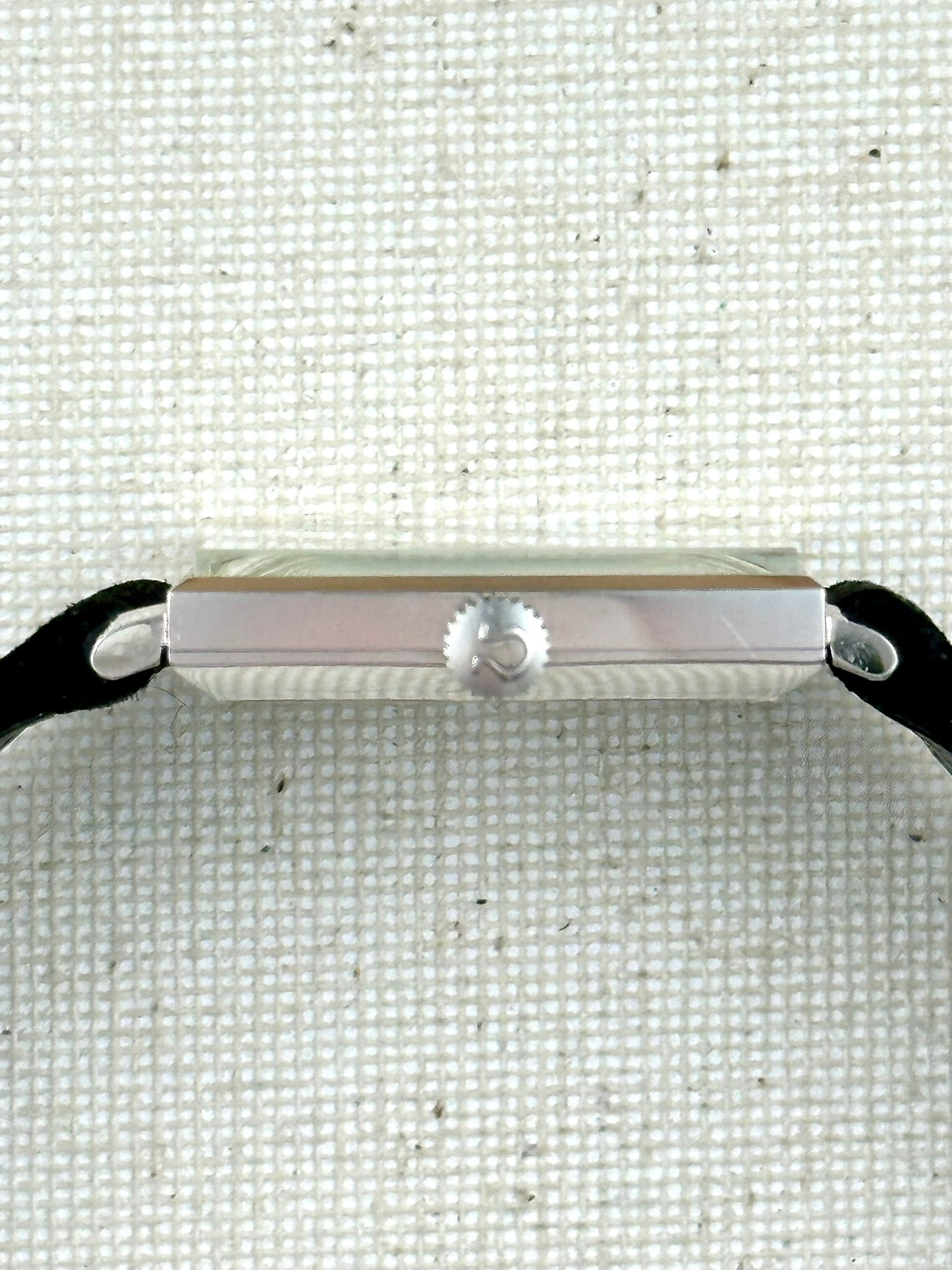 Omega 14k White Gold Tank Diamond Dial Vintage