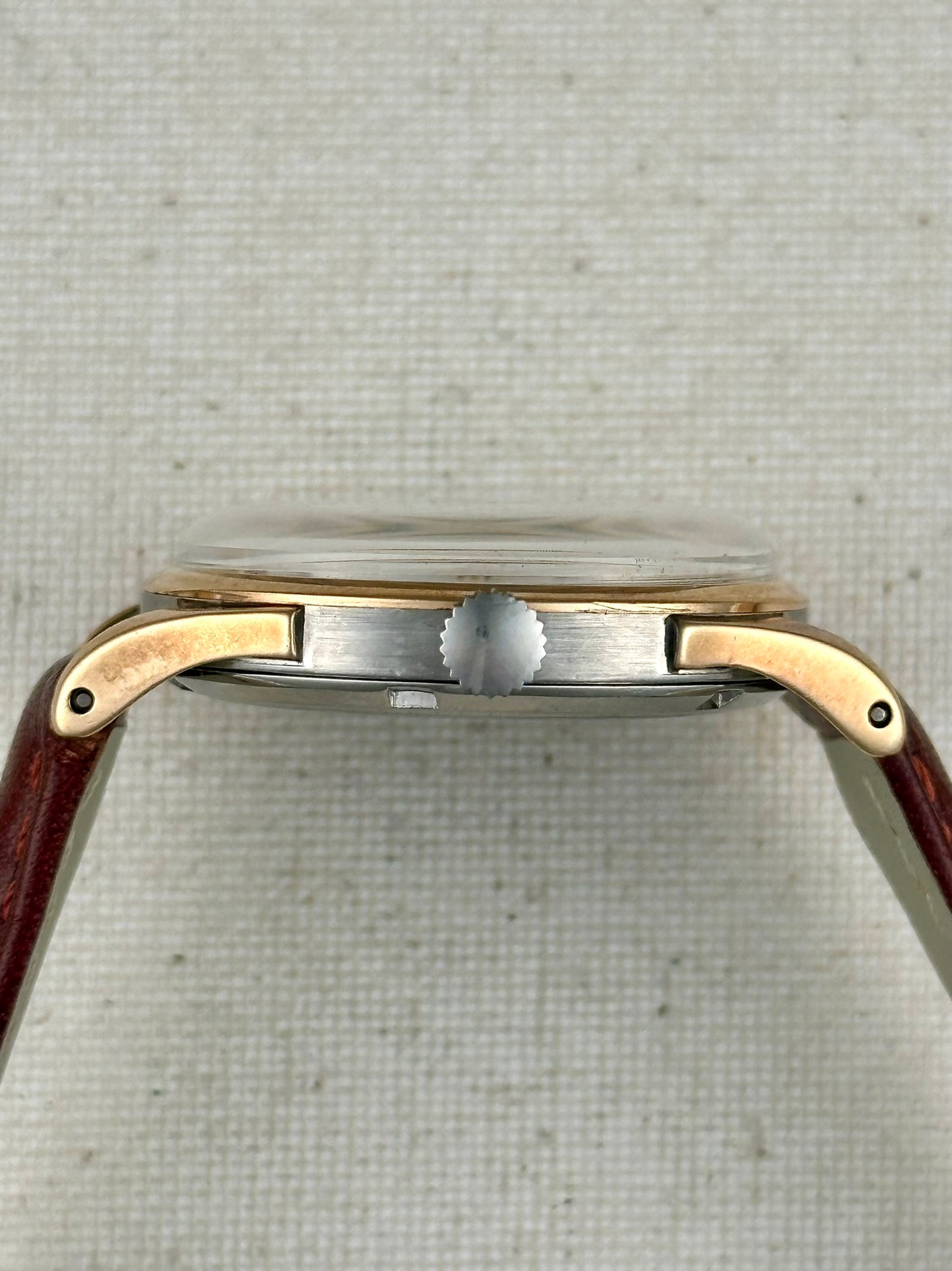 Omega White Dial Rose Gold Capped Vintage