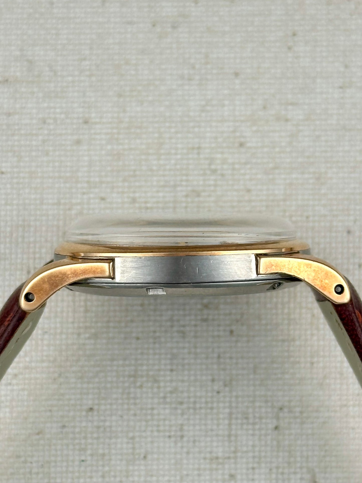 Omega White Dial Rose Gold Capped Vintage