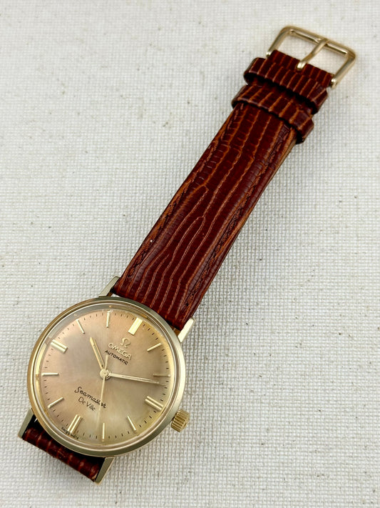 Omega 14k Gold Seamaster De Ville Patina Dial Vintage
