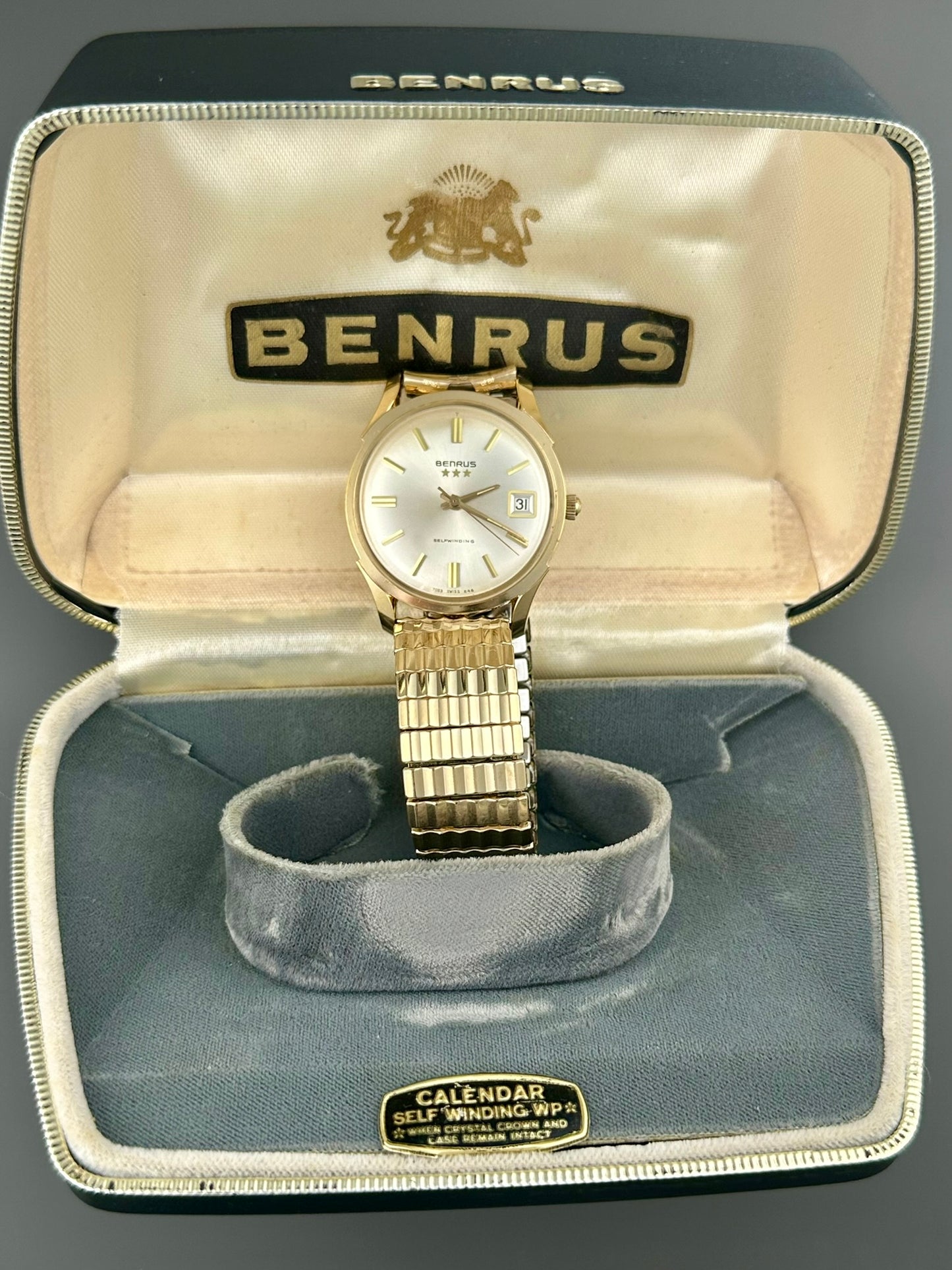 Benrus 3 Star Calendar with Box Vintage
