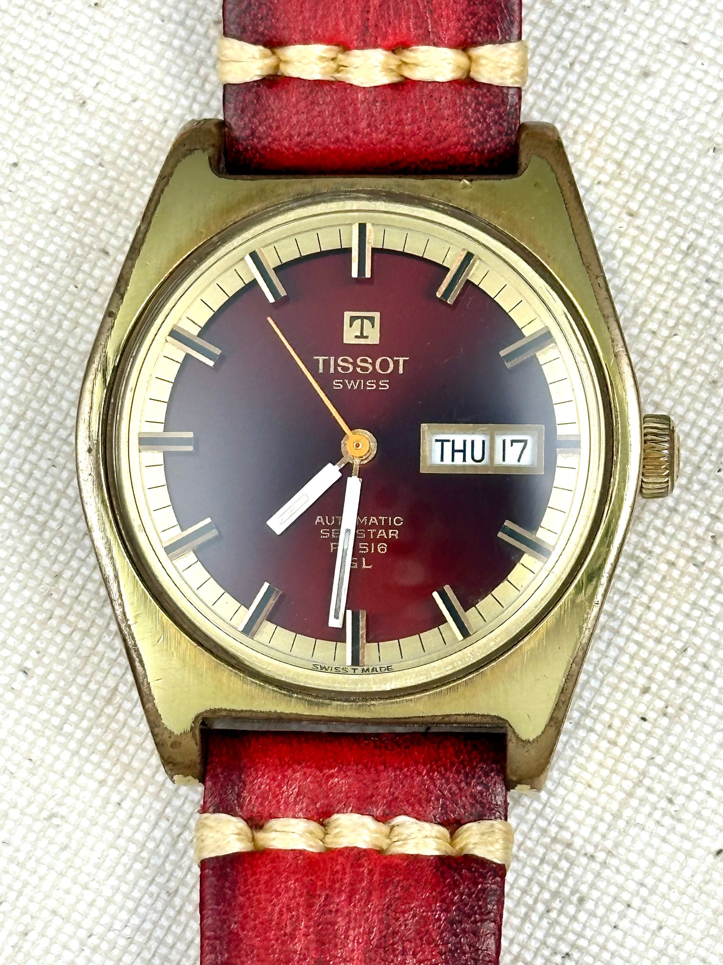 Tissot Seastar Red Dial Vintage