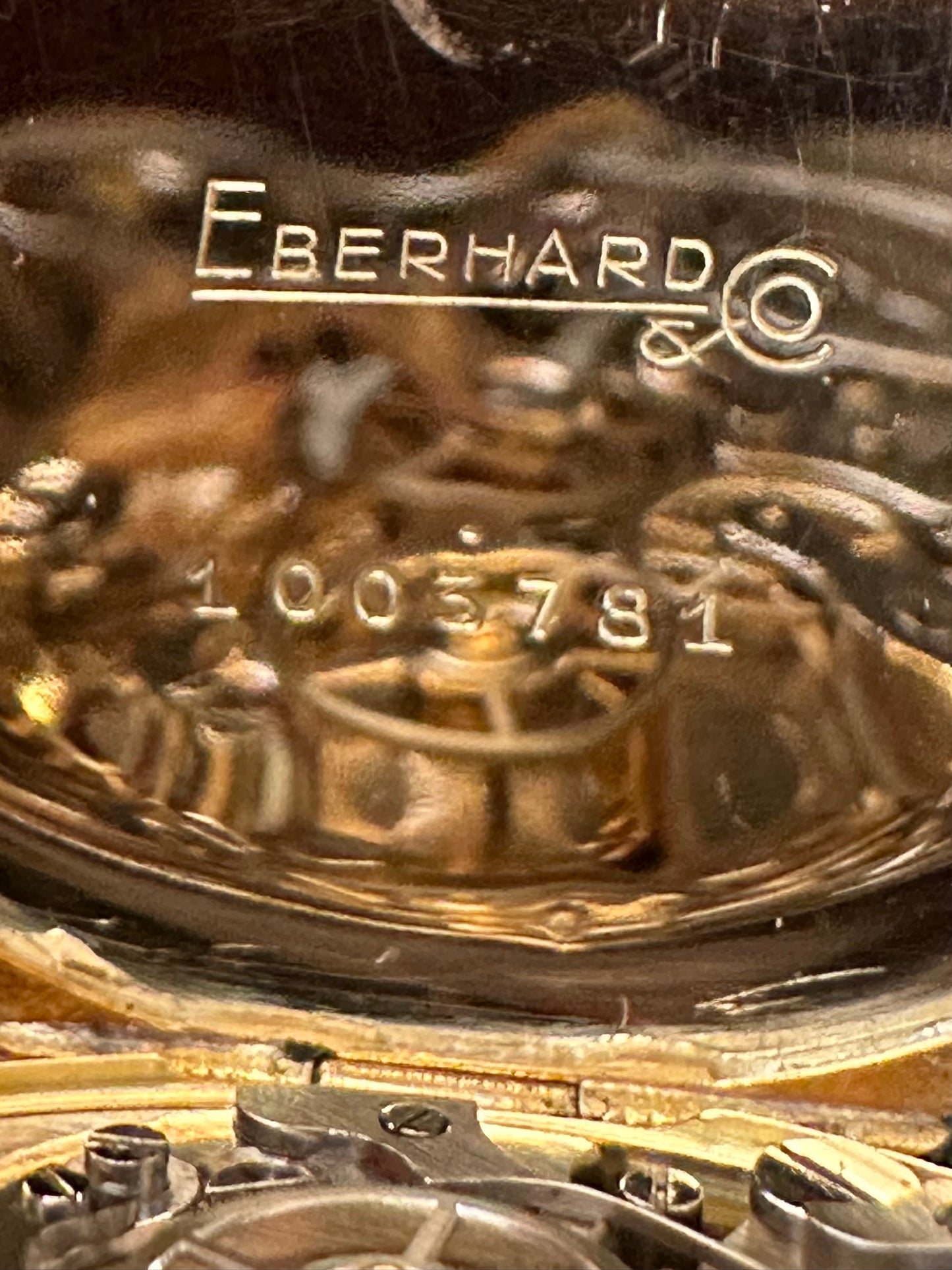 Eberhard 18k Yellow Gold Tri-Compax 1943 with Box Vintage