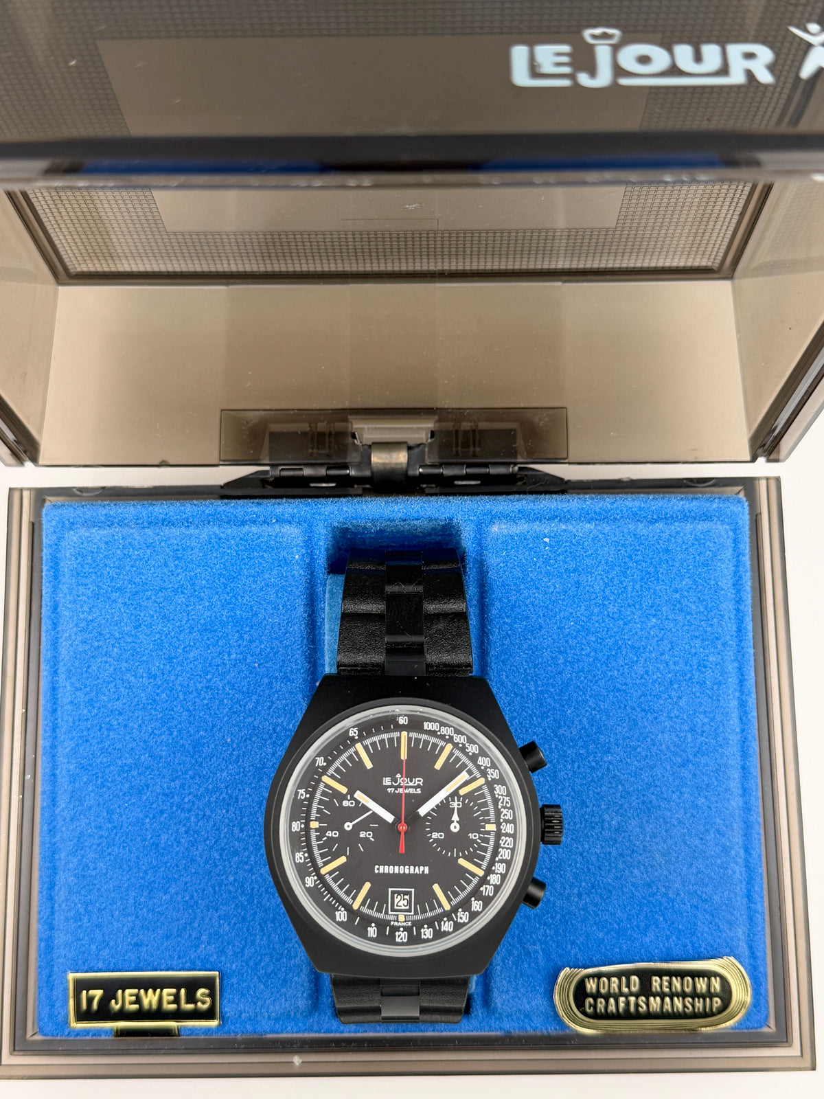 LeJour PVD Chrono Box and Papers NOS Vintage