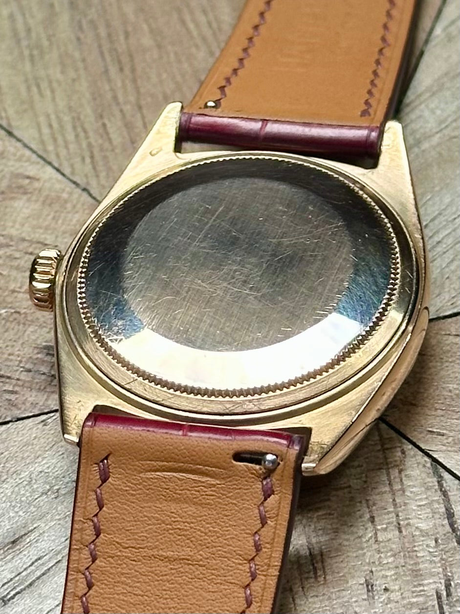 Rolex 18k Pink Gold - Day Date - Oxblood Vignette Diamond Dial Vintage