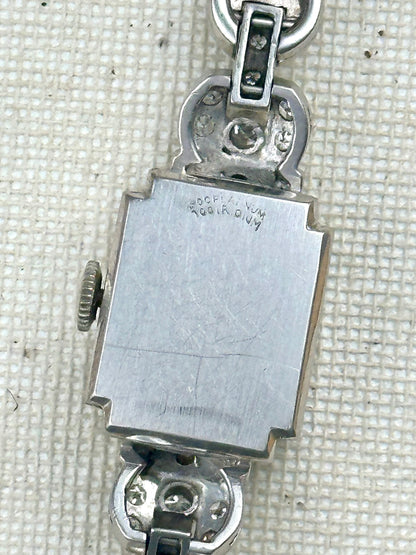 Alton Platinum & 14k Gold Diamond Bracelet Watch Vintage