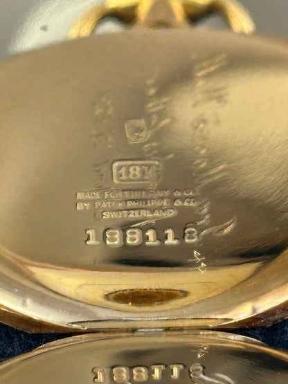Patek Phillippe for Tiffany 18k Gold Pocket Watch Vintage