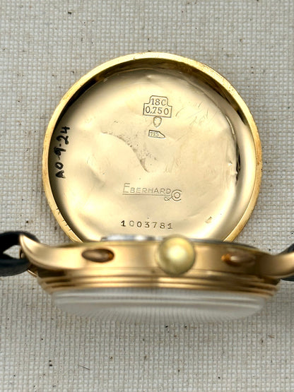 Eberhard 18k Yellow Gold Tri-Compax 1943 with Box Vintage