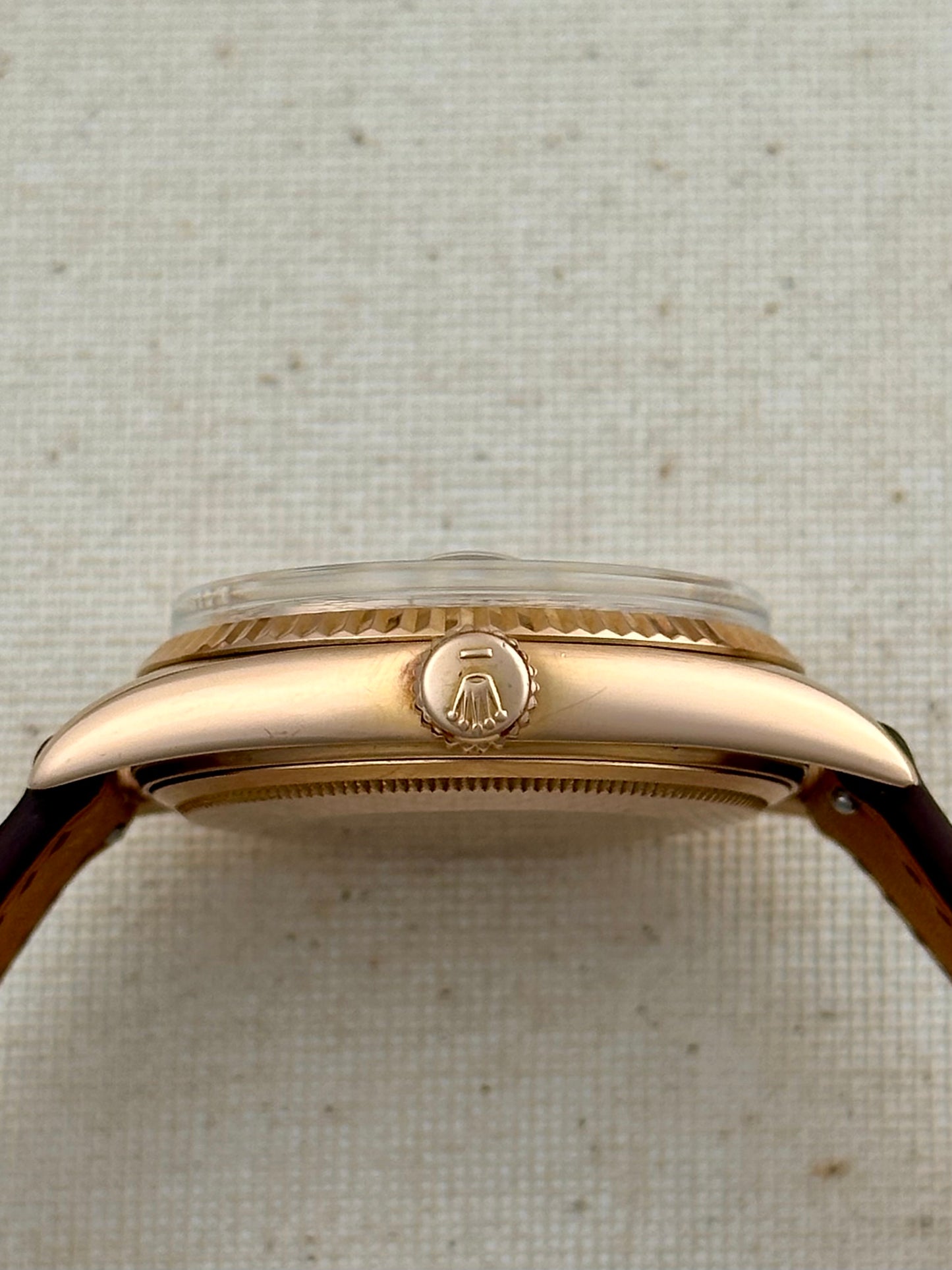 Rolex 18k Pink Gold - Day Date - Oxblood Vignette Diamond Dial Vintage