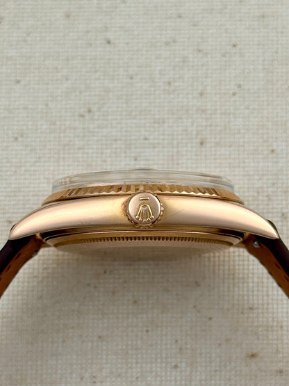 Rolex 18k Pink Gold - Day Date - Oxblood Vignette Diamond Dial Vintage