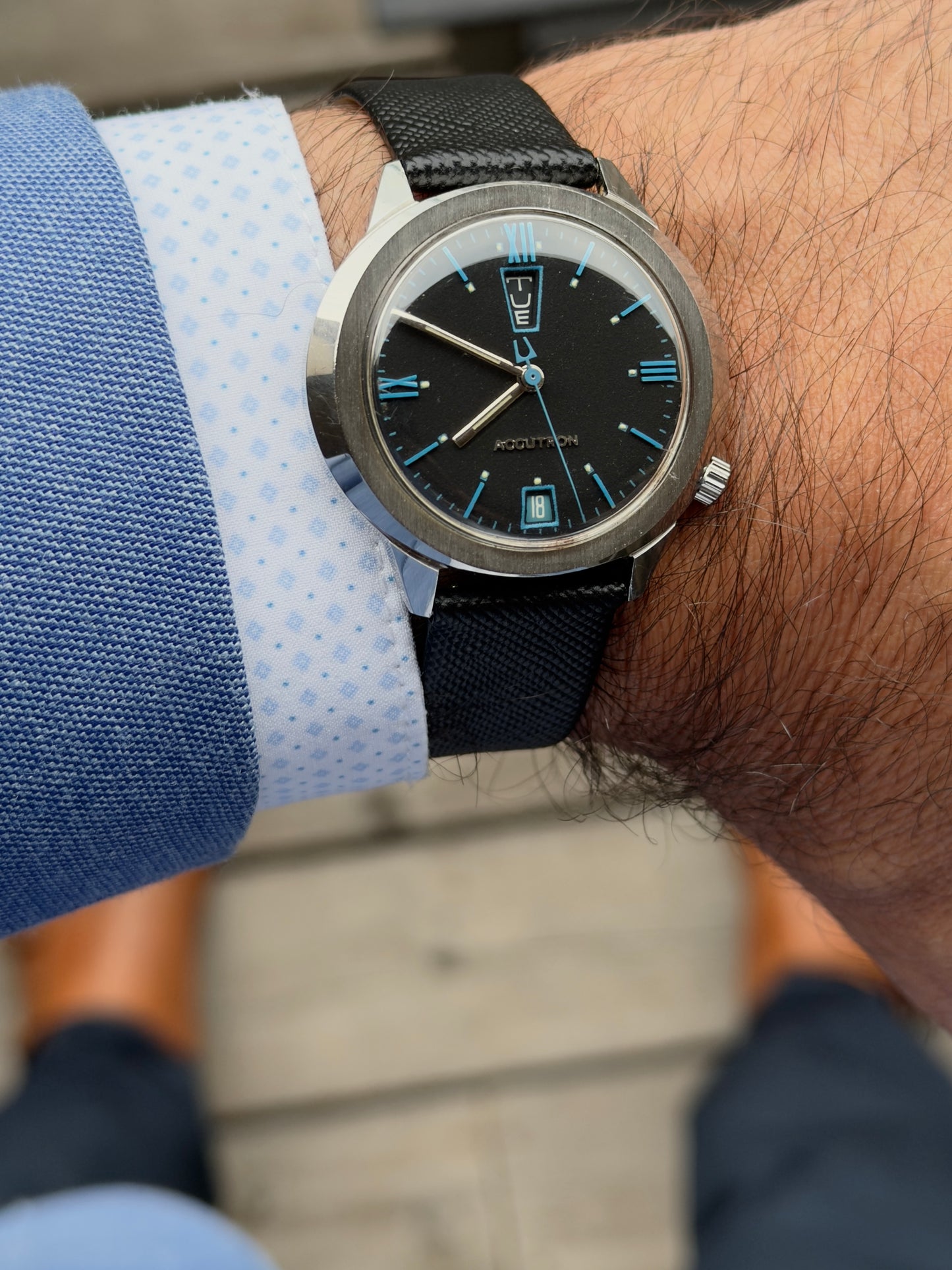 Accutron Up Down Bad Ass Blue Vintage