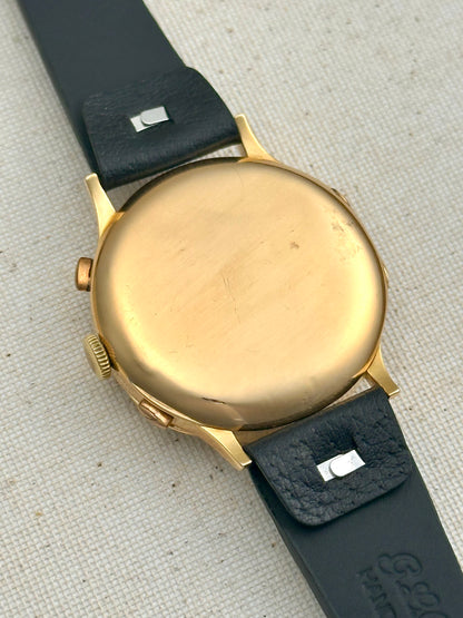 Eberhard 18k Yellow Gold Tri-Compax 1943 with Box Vintage