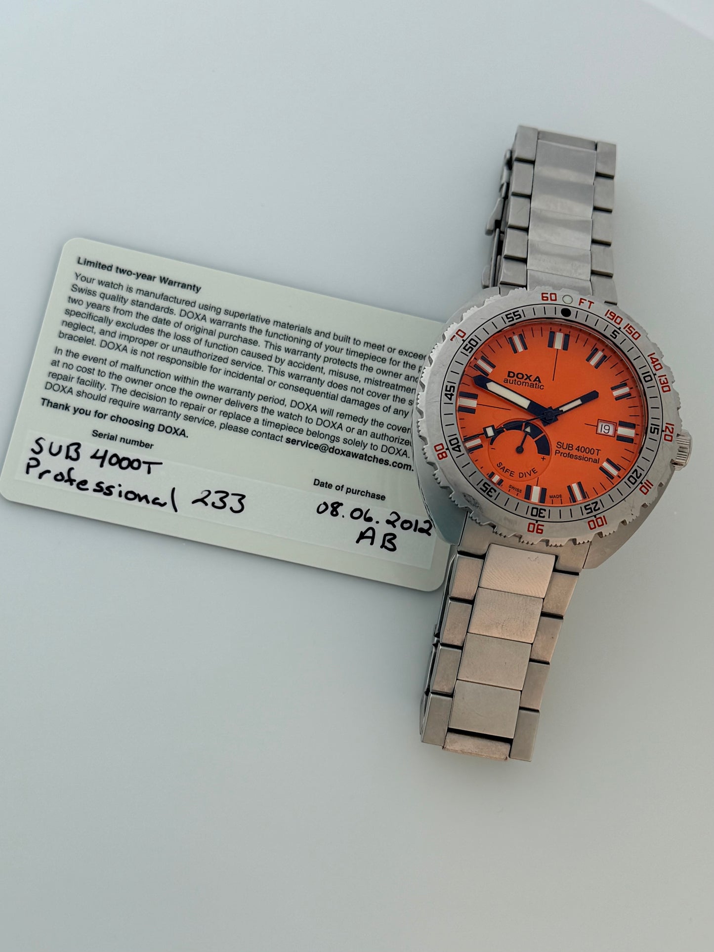 Doxa SUB 4000T Professional Limited Edition Full Set