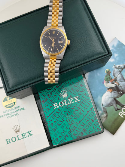 Rolex Datejust Black Dial Full Set (the real kind) Vintage