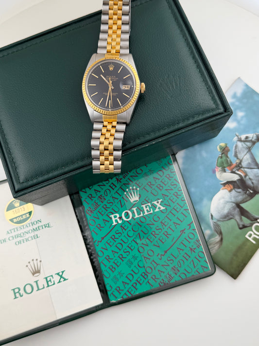 Rolex Datejust Black Dial Full Set (the real kind) Vintage