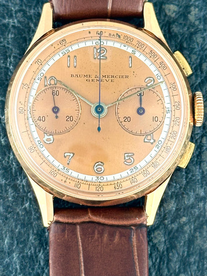 Baume Mercier Chronograph 14k Rose Gold vintage
