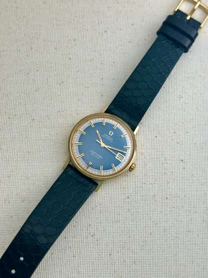 Omega Seamaster De Ville Electric Blue Singer Linen Dial Vintage